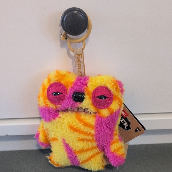 Other - Fuggler Plush Keychain in Pink and Yellow